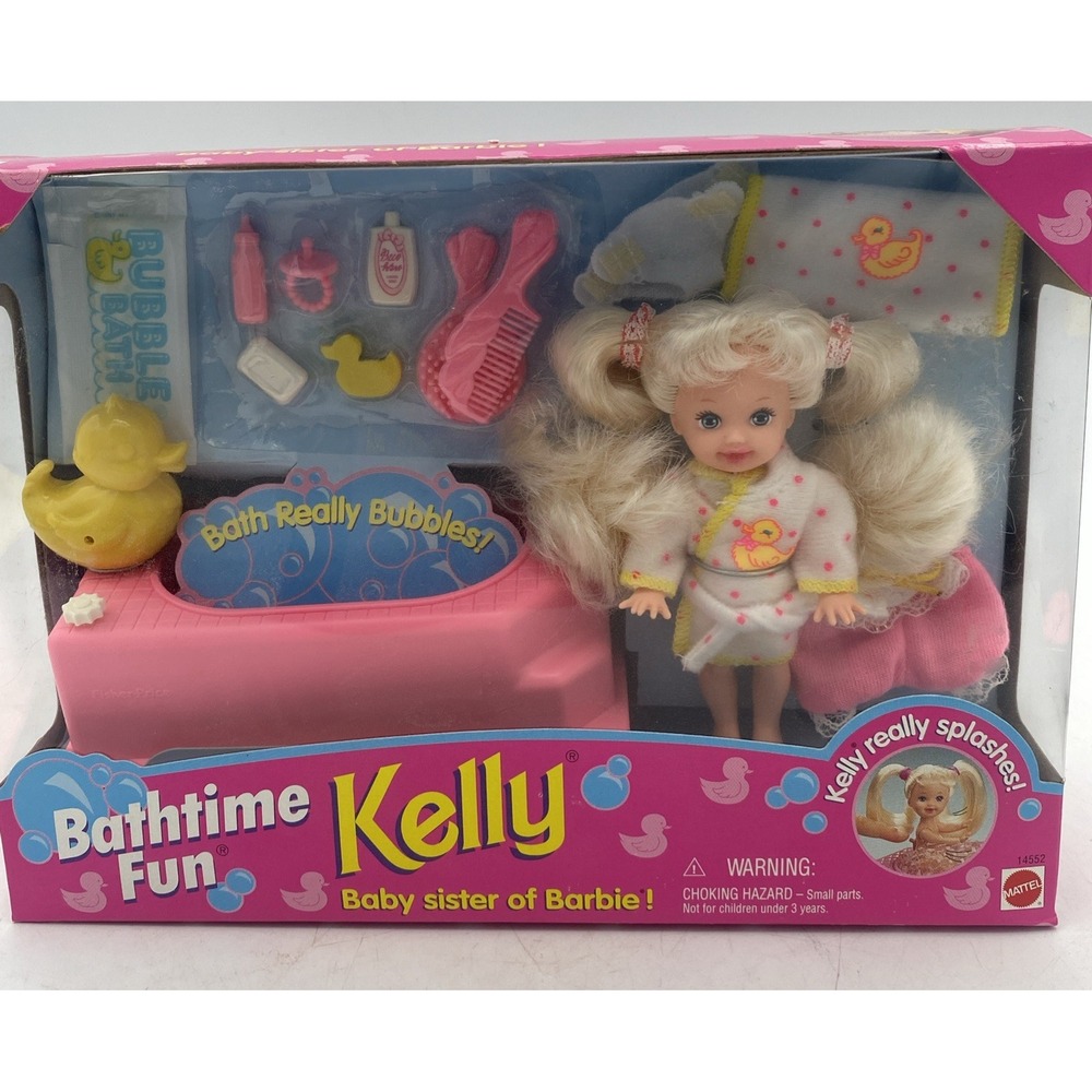 NRFB Sealed Vintage 1995 Barbie Bathtime Fun Kelly Sister of Barbie #14552